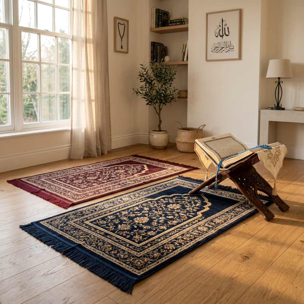 Serene prayer mats at home